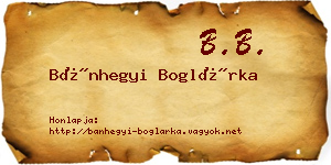 Bánhegyi Boglárka névjegykártya